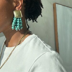 Elegant Turquoise Beaded Earrings